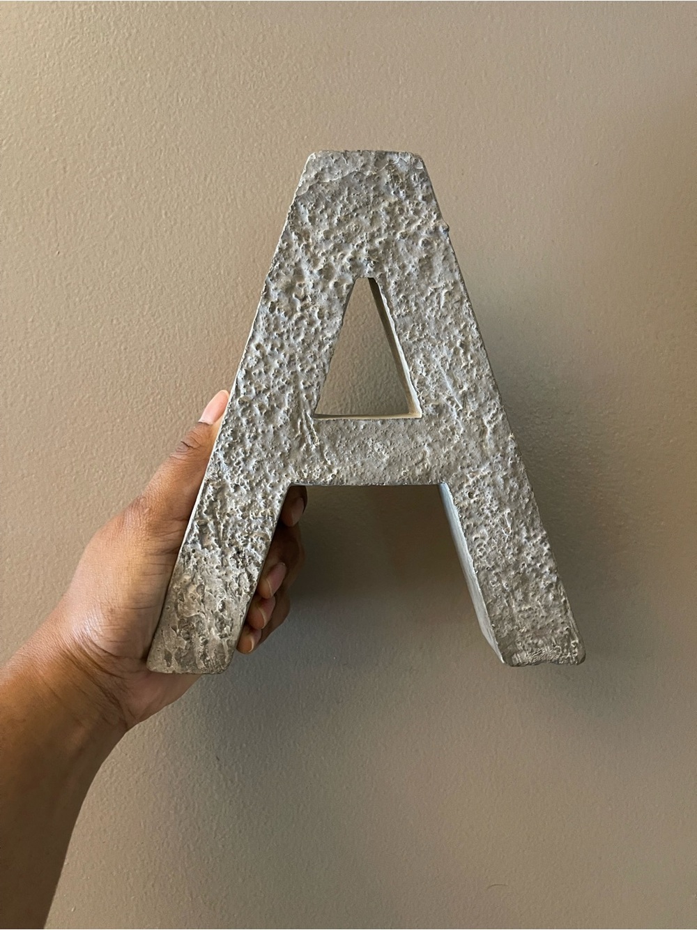 Modern Industrial Concrete Letter "A" Decorative Object / Bookend